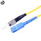 Gelber Fc Sc-Faser-Optikverbindungskabel-Monomode- kundengebundener Kabel-Durchmesser