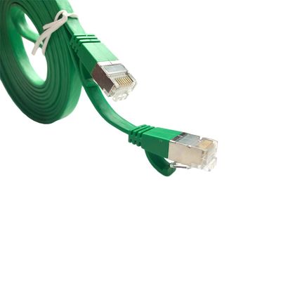 Abgeschirmtes ftp-Ethernet-flaches Verbindungskabel Cat5e Cat6 Cat6A mit Verbindungsstück RJ45